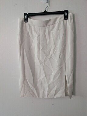 J. Crew Cream Pencil Skirt With Slit
